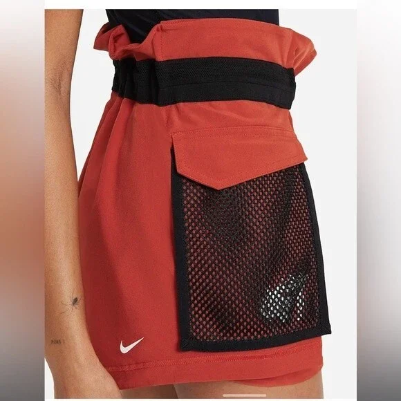 NWT Nike Tennis Shorts Naomi Osaka Utility Belted Orange Nylon Spandex Mesh L - Picture 6 of 16